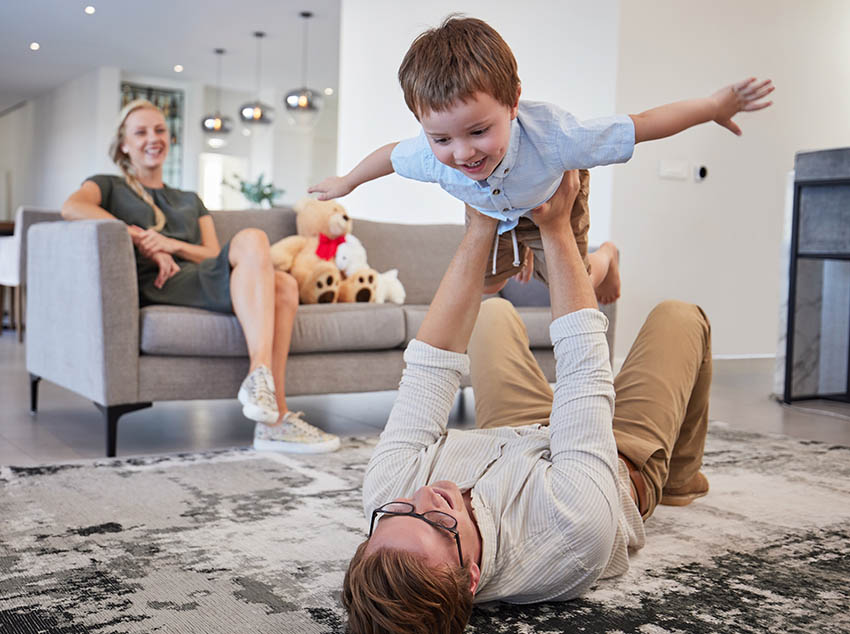 Family enjoying comfortable home environment with Armstrong Air Pro Series
